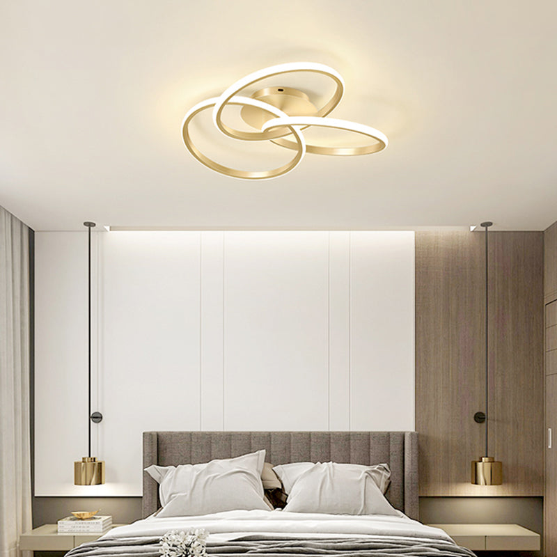 Lineare Eisen-LED-Unterputz-Deckenleuchte im modernen Stil mit 3 Leuchten für Schlafzimmer