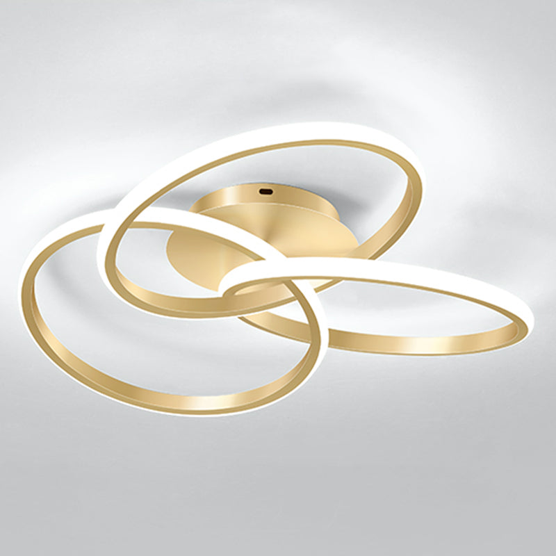 Lineare Eisen-LED-Unterputz-Deckenleuchte im modernen Stil mit 3 Leuchten für Schlafzimmer