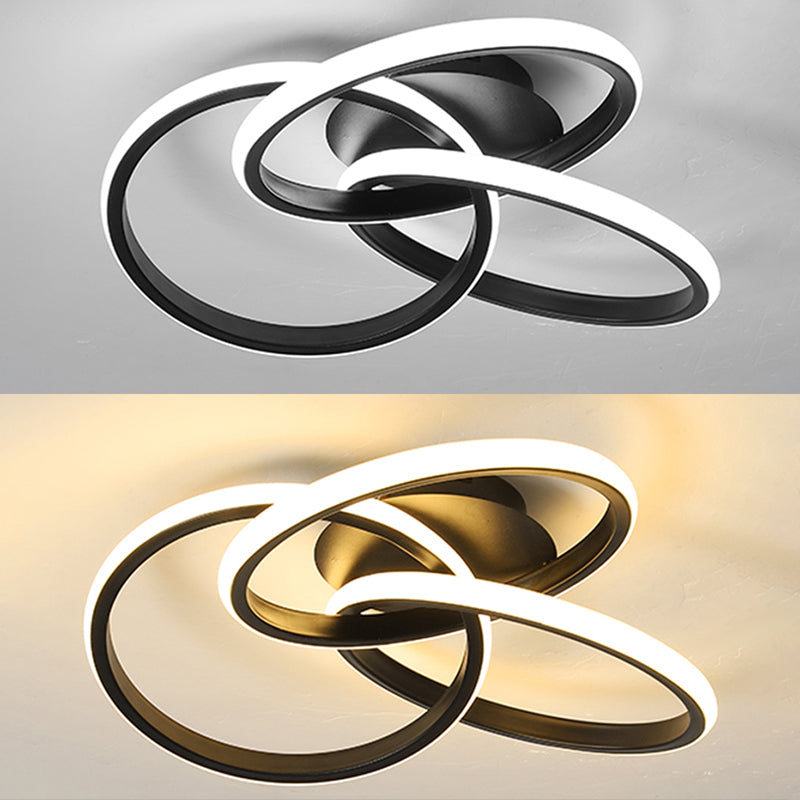 Lineare Eisen-LED-Unterputz-Deckenleuchte im modernen Stil mit 3 Leuchten für Schlafzimmer