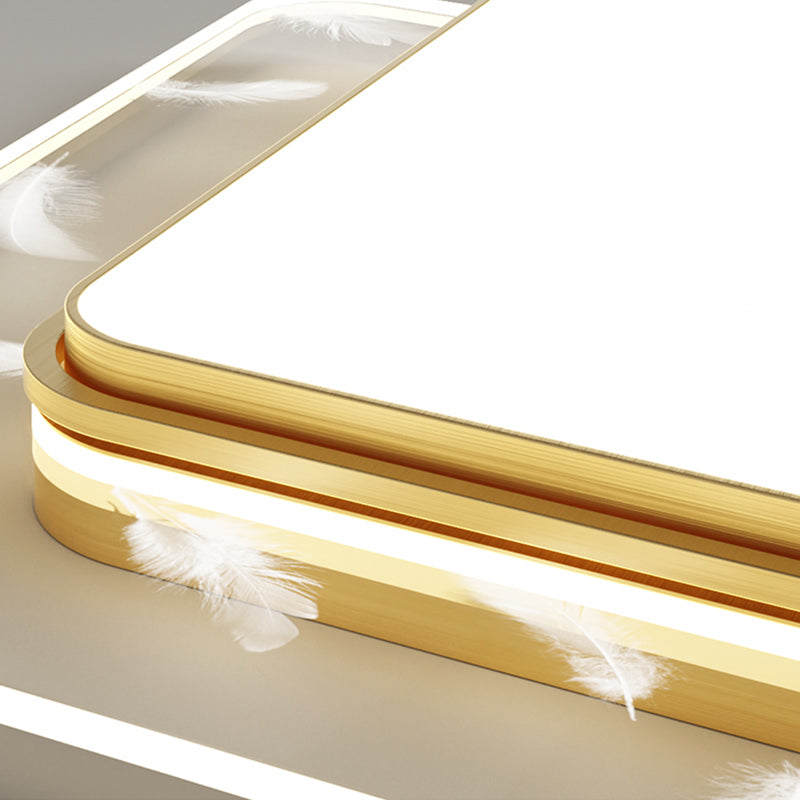 Geometric Feather LED Ceiling Light in Modern Simplicity Wrought Iron Ceiling Fixture for Living Room