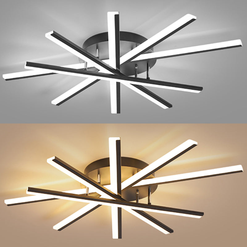 Soggiorno in ferro battuto LED Luci a soffitto Luci da soffitto Lineare Moderna Montaggio a filo
