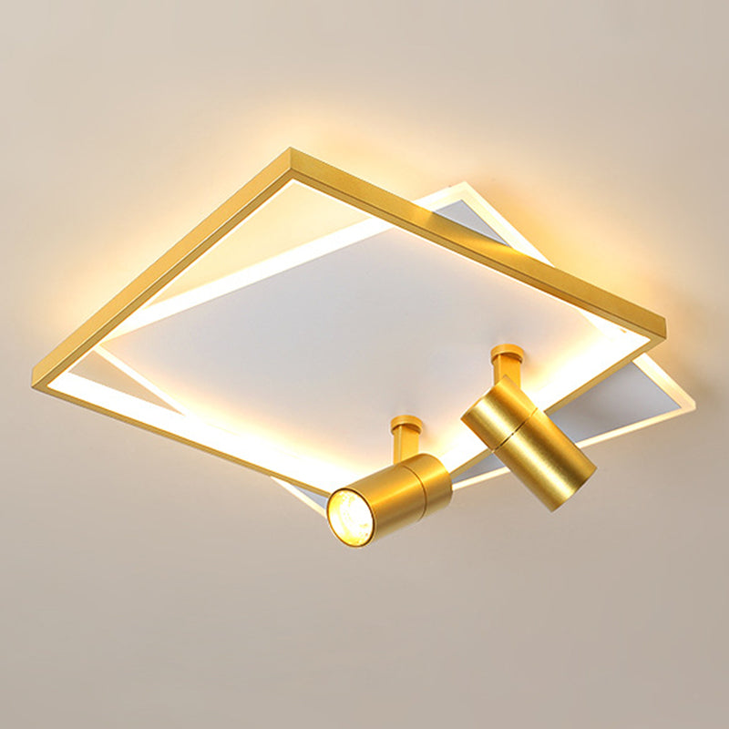 2-Light LED Flush Mount Lighting Track Lighting Double-deck Square Light Room Light Restaurant Light