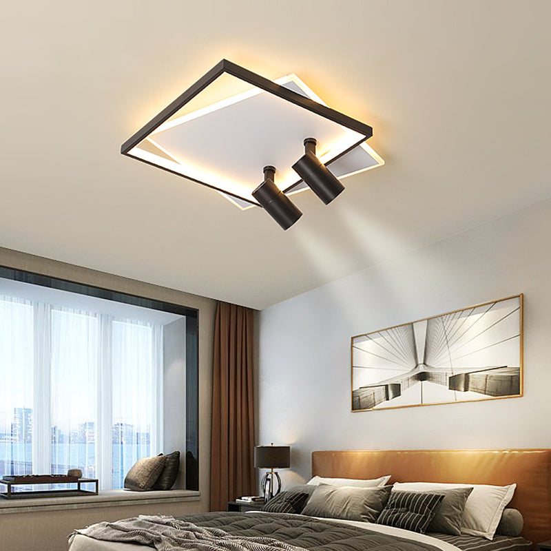 2-Light LED Flush Mount Lighting Track Lighting Double-deck Square Light Room Light Restaurant Light