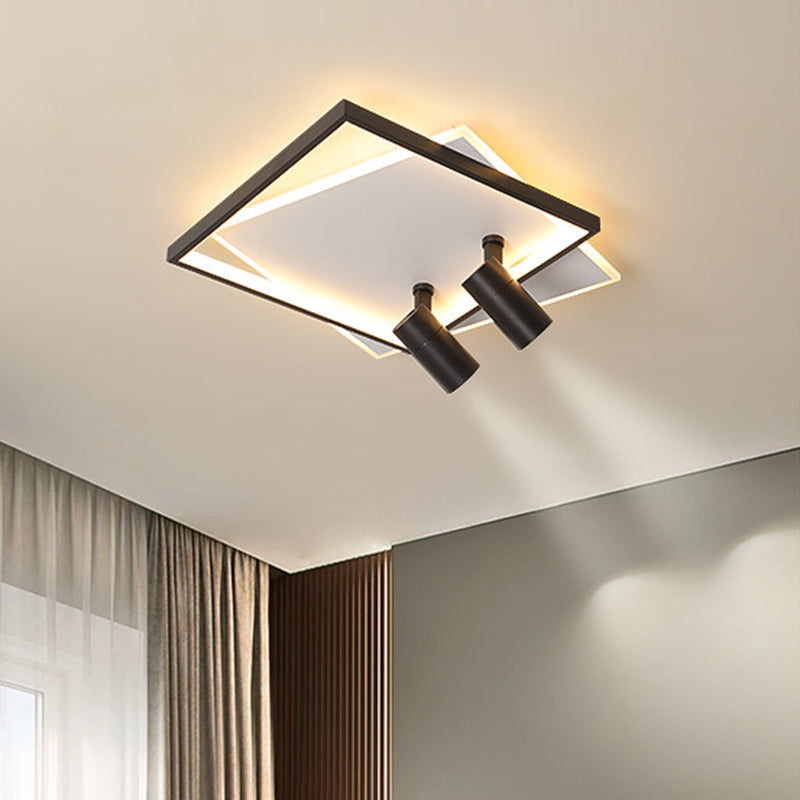 2-Light LED Flush Mount Lighting Track Lighting Double-deck Square Light Room Light Restaurant Light