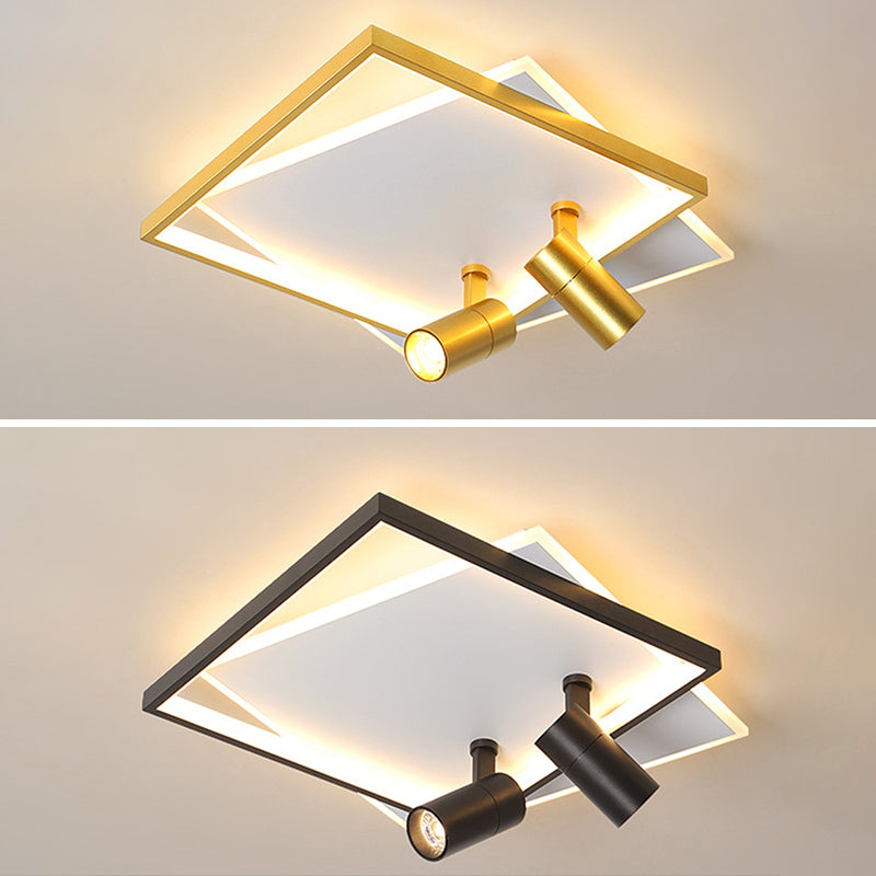 2-Light LED Flush Mount Lighting Track Lighting Double-deck Square Light Room Light Restaurant Light