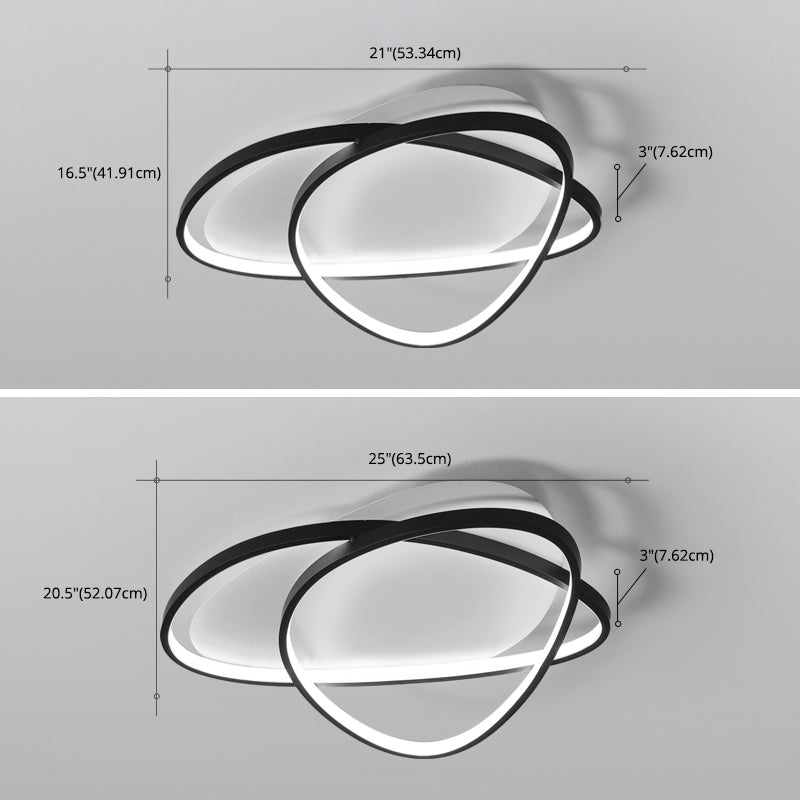 Linear Acrylic Flush Mount Modern Style 2-Light Ceiling Light Fixture for Bedroom