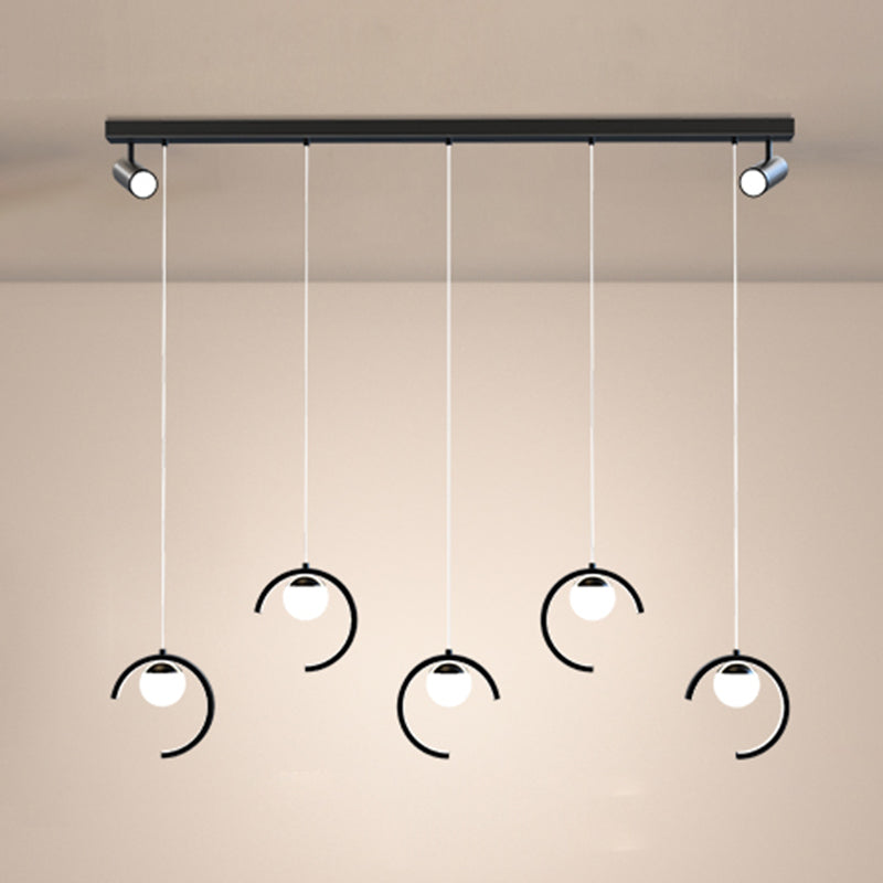 Accesorios de iluminación colgante de globo modernos araña de isla metálica