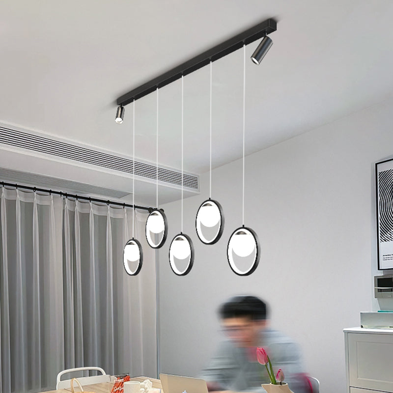 Accesorios de iluminación colgante de globo modernos araña de isla metálica