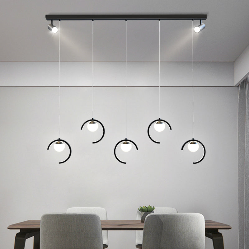 Accesorios de iluminación colgante de globo modernos araña de isla metálica