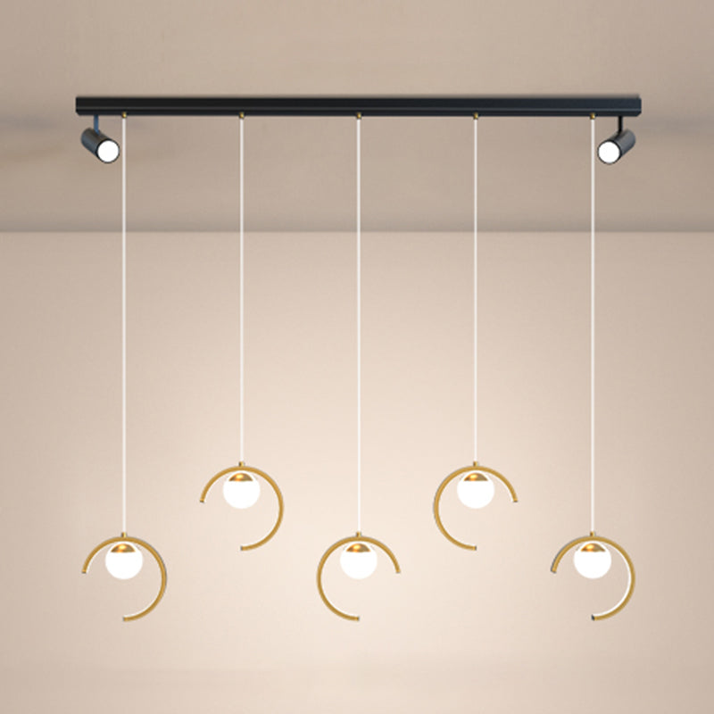 Accesorios de iluminación colgante de globo modernos araña de isla metálica