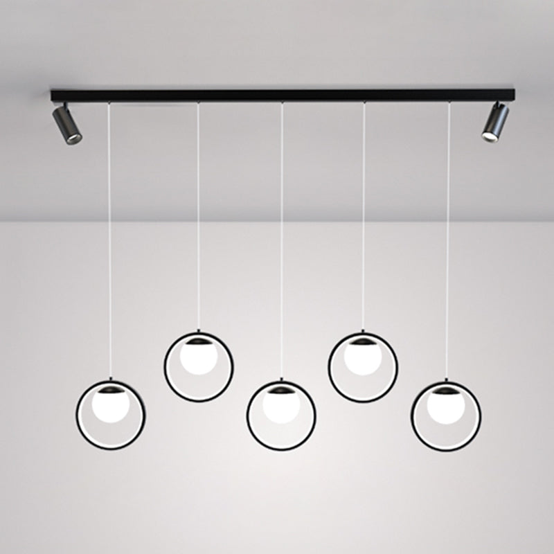 Accesorios de iluminación colgante de globo modernos araña de isla metálica