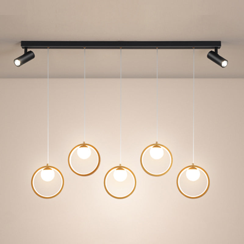 Accesorios de iluminación colgante de globo modernos araña de isla metálica