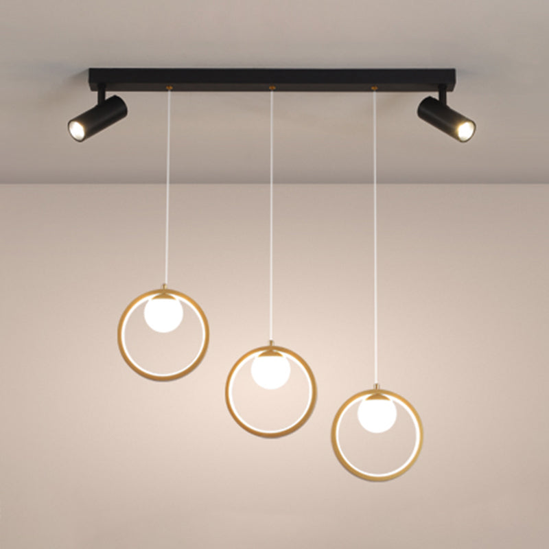 Accesorios de iluminación colgante de globo modernos araña de isla metálica