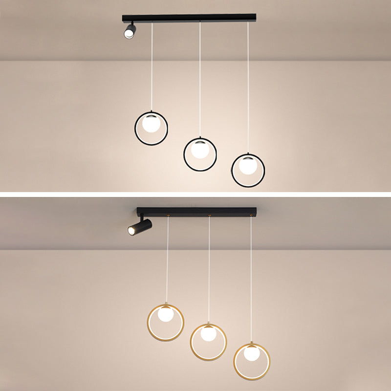 Accesorios de iluminación colgante de globo modernos araña de isla metálica