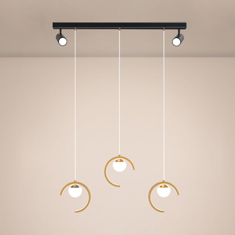 Accesorios de iluminación colgante de globo modernos araña de isla metálica