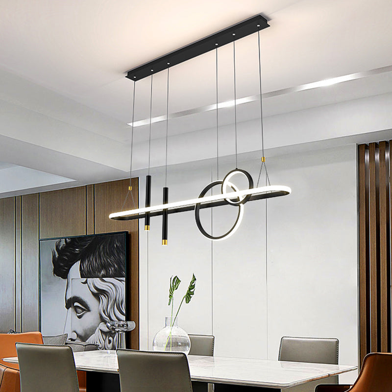 Modern Linear Island Chandelier Lights Metal Pendant Lights
