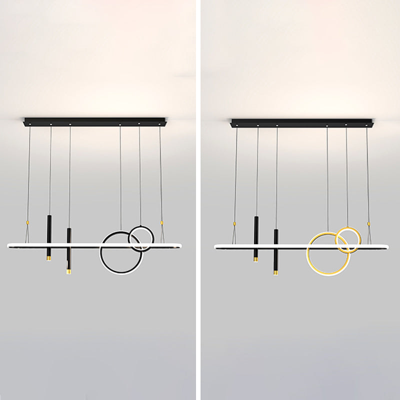 Modern Linear Island Chandelier Lights Metal Pendant Lights