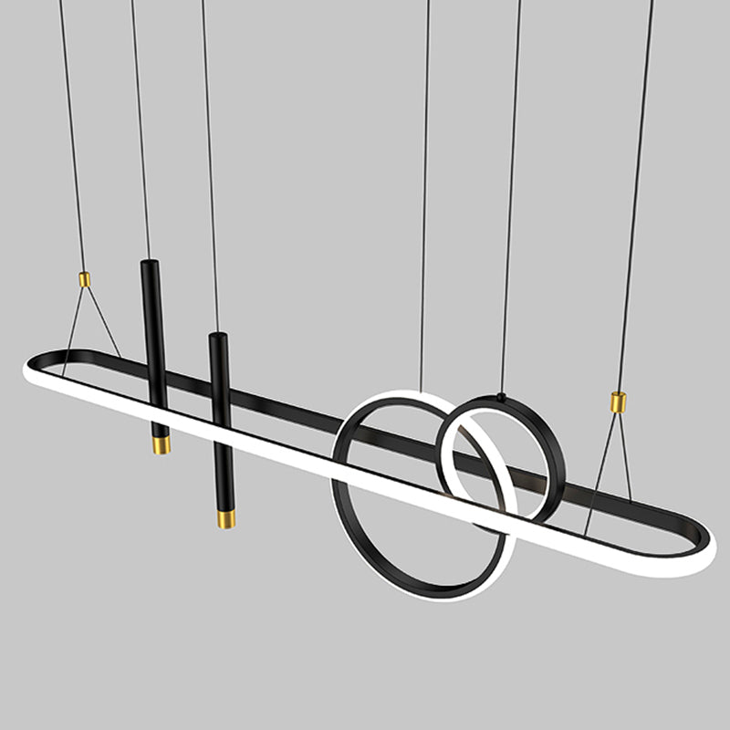 Modern Linear Island Chandelier Lights Metal Pendant Lights