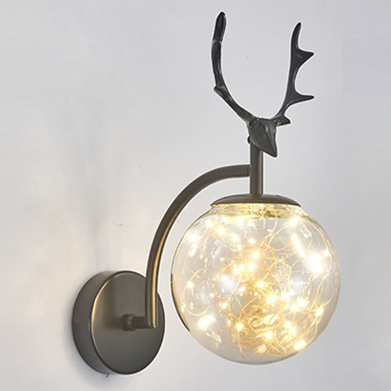 Nodric Style Creative Wall Lamp LED Glass Globe Wall Sconce for Aisle