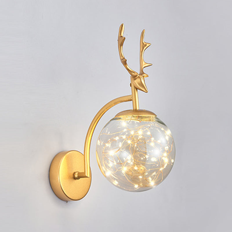 Nodric Style Creative Wall Lamp LED Glass Globe Wall Sconce for Aisle