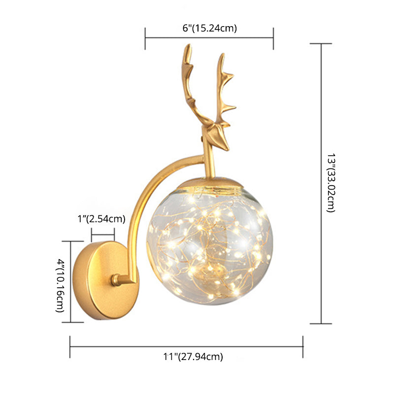 Nodric Style Creative Wall Lamp LED Glass Globe Wall Sconce for Aisle