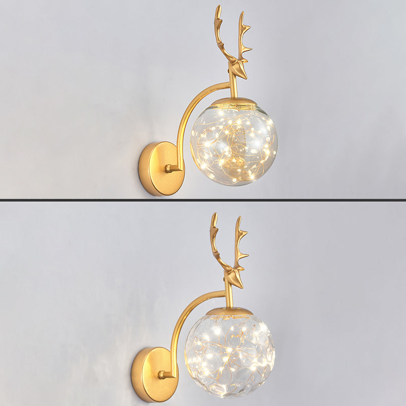 Nodric Style Creative Wall Lamp LED Glass Globe Wall Sconce for Aisle