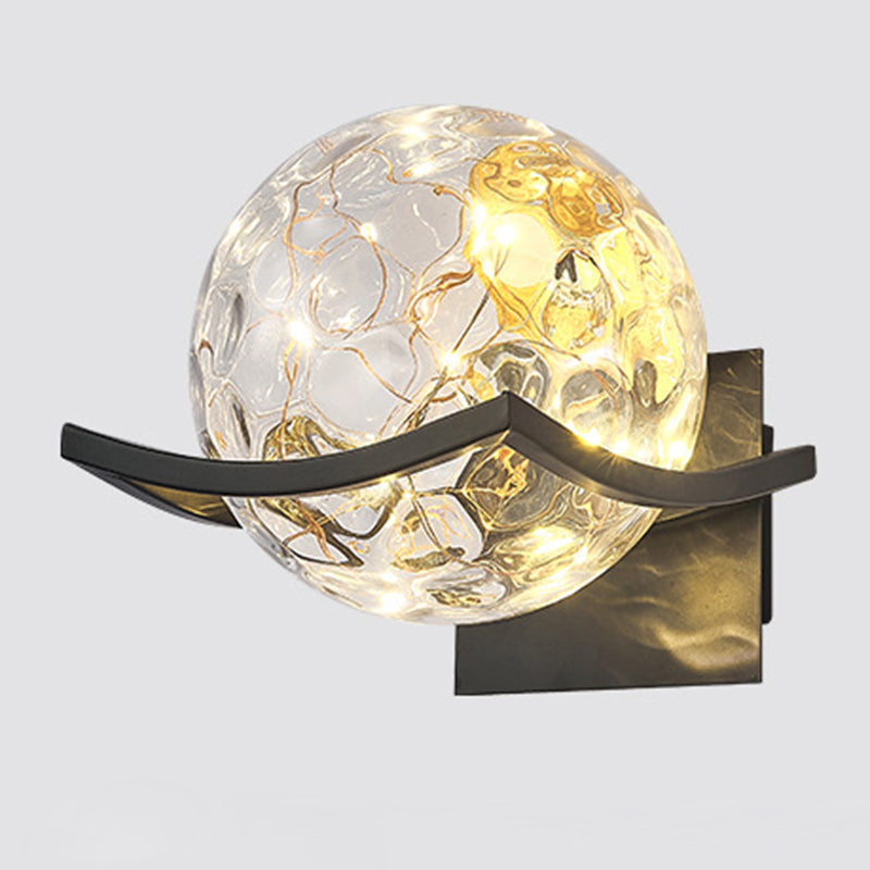 Modern Minimalist Style Wall Lamp Creative Round Glass Bedside Wall Lamp