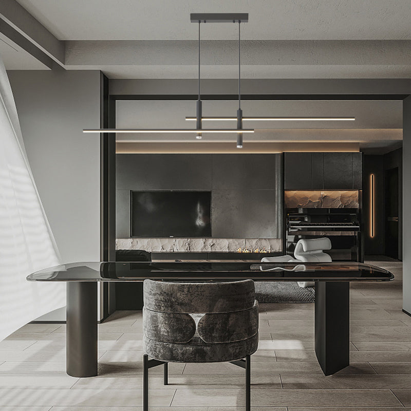 Modern Linear Island Chandelier Lights Metal Island Pendants