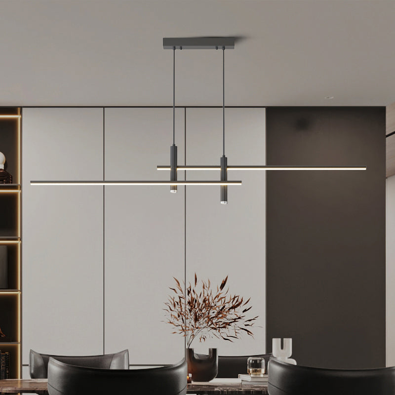 Modern Linear Island Chandelier Lights Metal Island Pendants