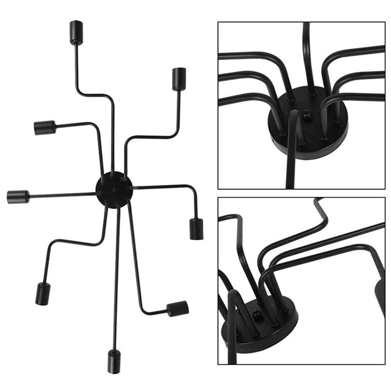 Sputnik Design Metal Semi Flush Mount Ceiling Fixture Industrial Living Room and Kitchen Semi Flush Light Fixtures