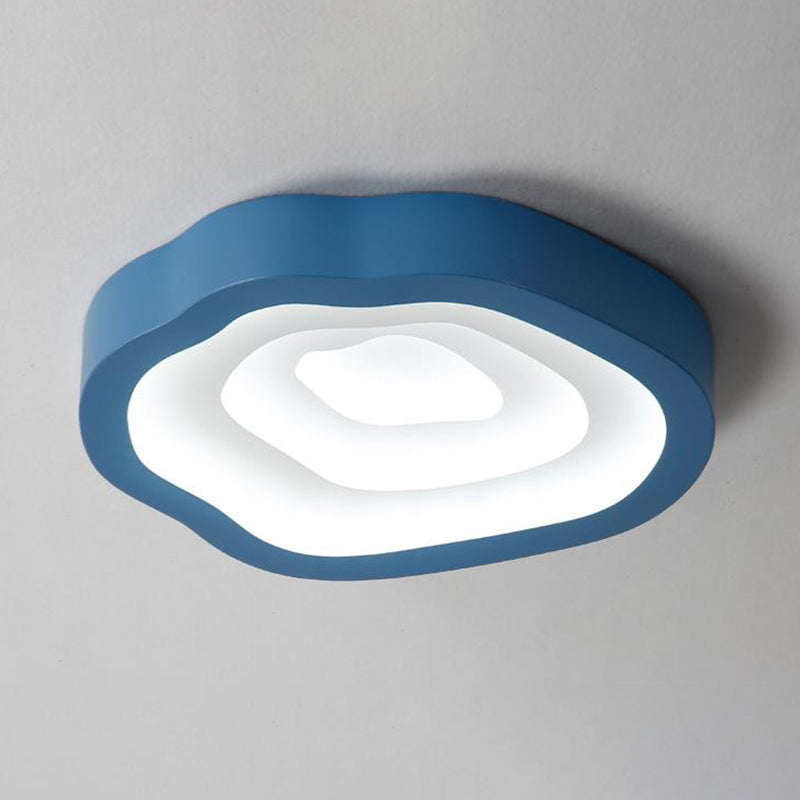 Cloud Acrylic Flushmount Contemporary LED Black/Yellow/Blue Ceiling Light Fixture in Warm/White Light/Third Gear