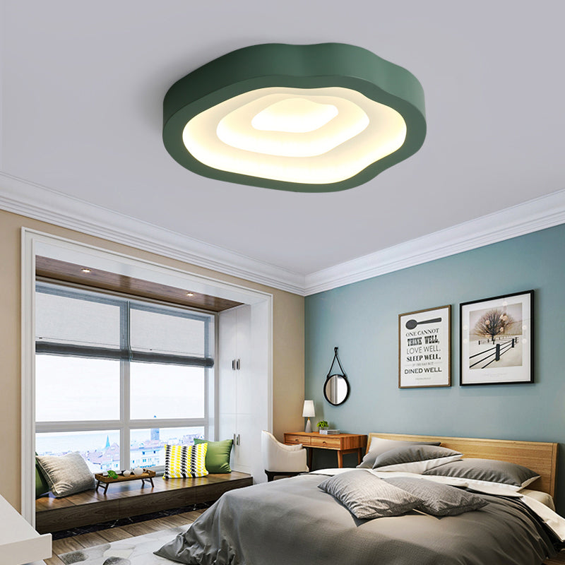 Cloud Acrylic Flushmount Contemporary LED Black/Yellow/Blue Ceiling Light Fixture in Warm/White Light/Third Gear
