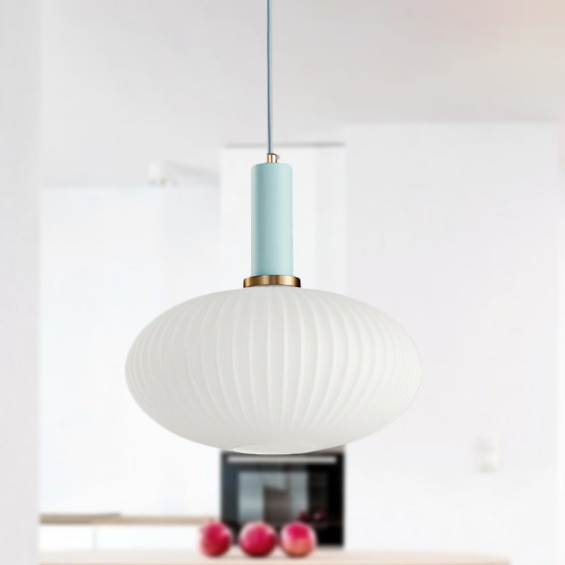 1 tête de salle à manger pendante légère légère macaron noir / rose / bleu lampe suspendue avec cylindre / ovale / tambour blanc nulle, 5 "/ 8" / 12 "de largeur