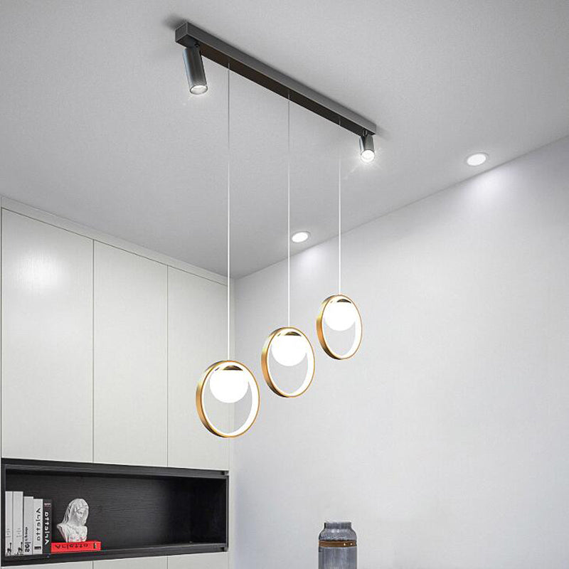 Accesorios de iluminación colgante de globo modernos araña de isla metálica