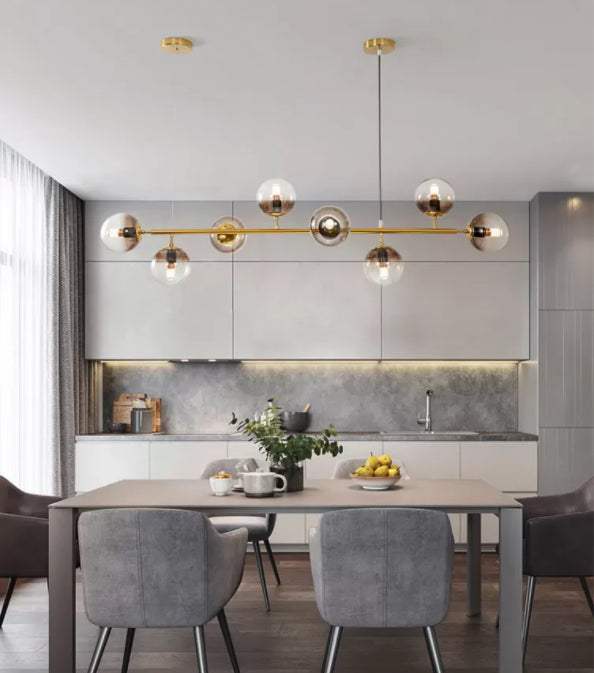 Glass Globe Island Chandelier Light Contemporary Style Chandelier Lighting Fixture