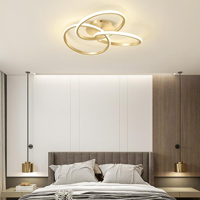 Lineare Eisen-LED-Unterputz-Deckenleuchte im modernen Stil mit 3 Leuchten für Schlafzimmer