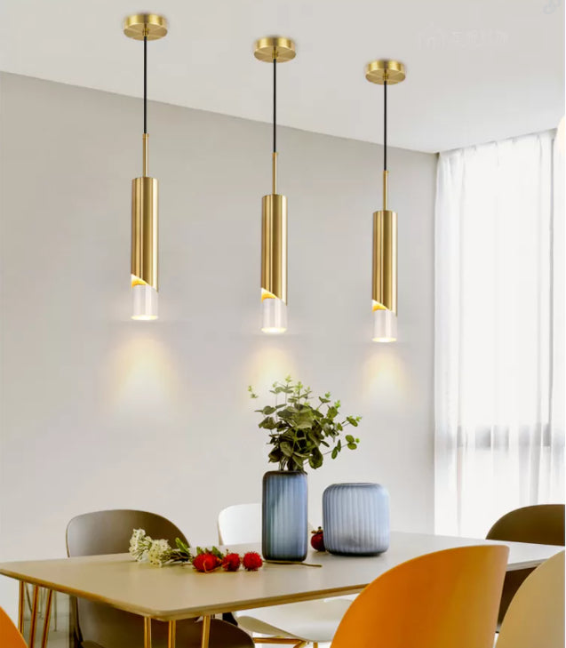 Tubi moderni in stile minimalista a pendente di illuminazione lampada a soffitto acrilico per soggiorno