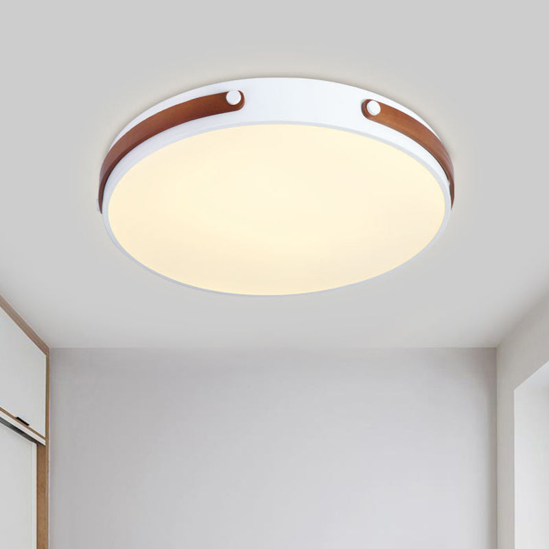Cirkelvormige spoeling Modernistische acrylbruin/lichtbruin/roodbruine LED dicht bij plafondlamp in warm/wit licht, 16 "/21,5" breed
