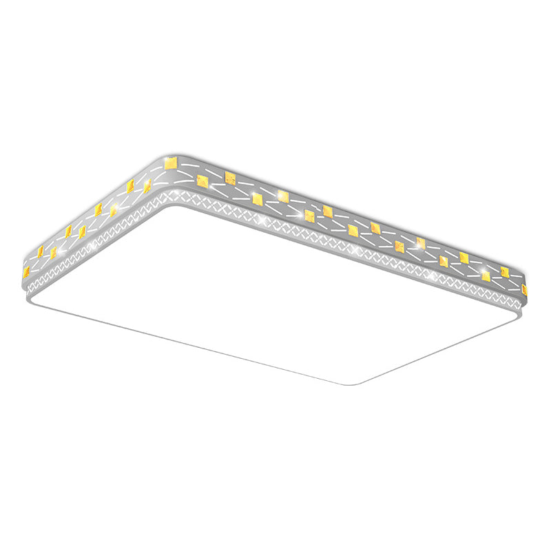 Geometric Shaped Living Room Ceiling Lamp Acrylic Modern LED Flush Light with Crystal Decoration