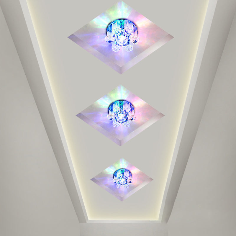 Mushroom Shaped Crystal Downlight Modern LED Flush Mount Recessed Lighting for Hallway