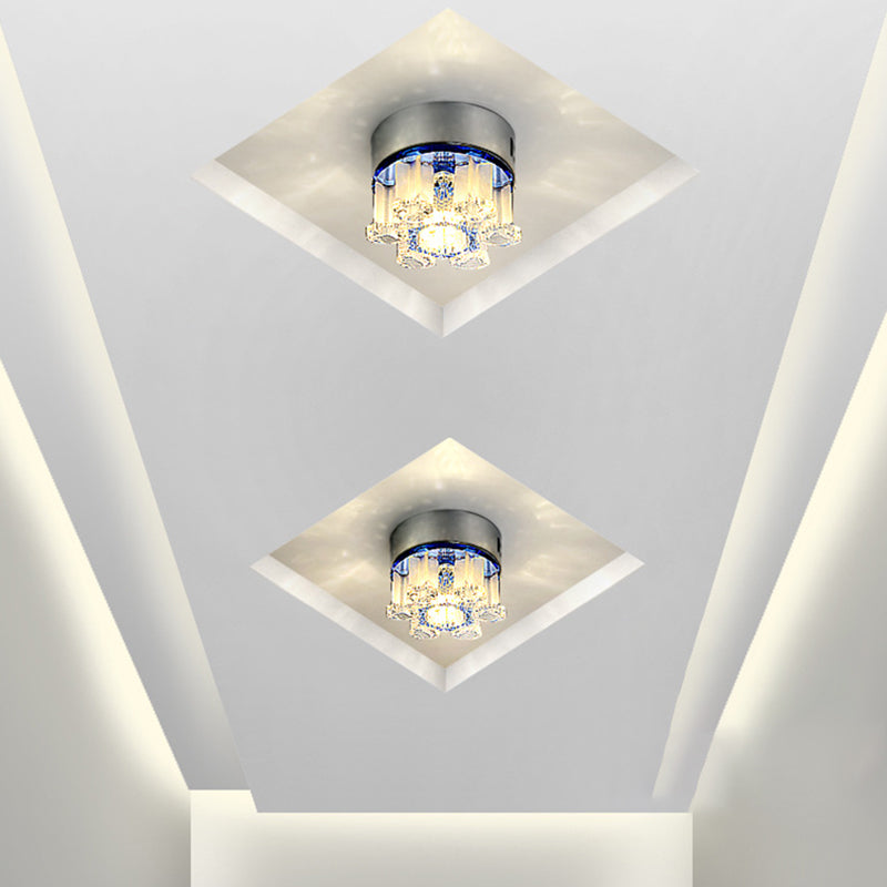 Mushroom Shaped Crystal Downlight Modern LED Flush Mount Recessed Lighting for Hallway