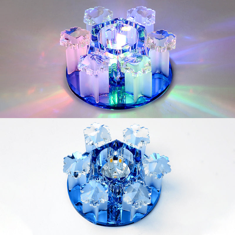 Mushroom Shaped Crystal Downlight Modern LED Flush Mount Recessed Lighting for Hallway