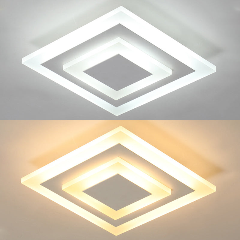 Modern Minimalist Style Flush Mount Ceiling Lighting Fixture Acrylique 1 Light Flushmount