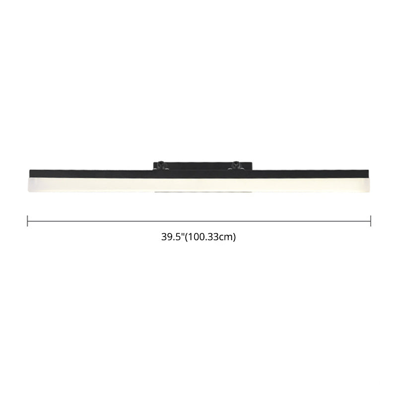 Acrylic Linear Wall Sconce Lighting Minimalist LED Black Wall Mount Lamp for Bathroom