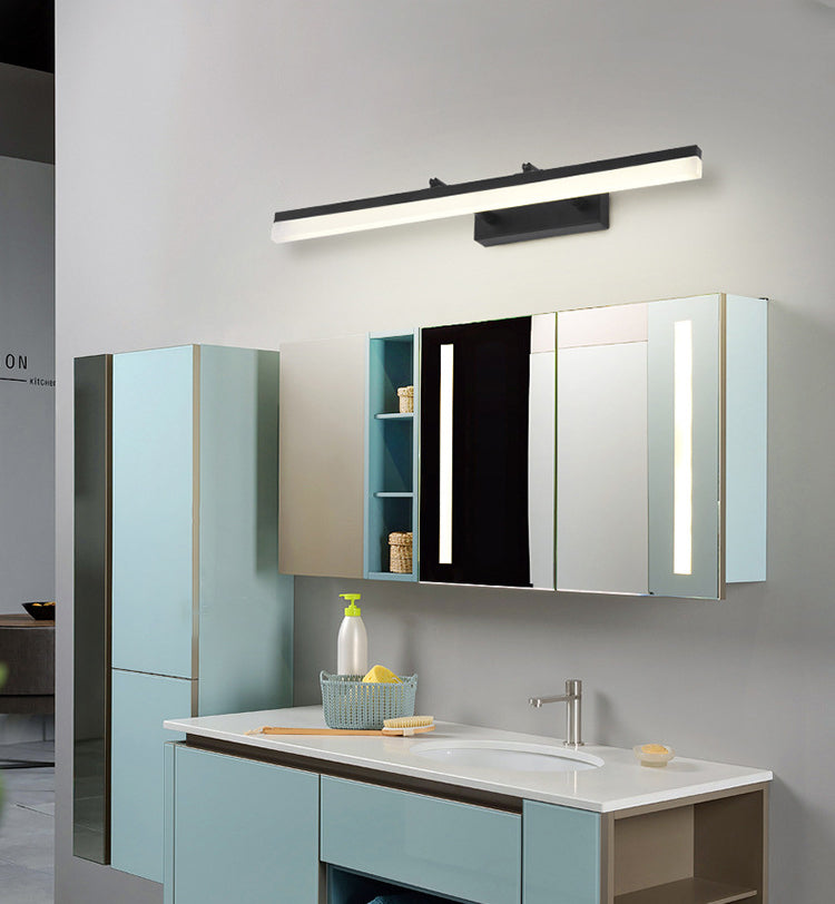 Acrylic Linear Wall Sconce Lighting Minimalist LED Black Wall Mount Lamp for Bathroom