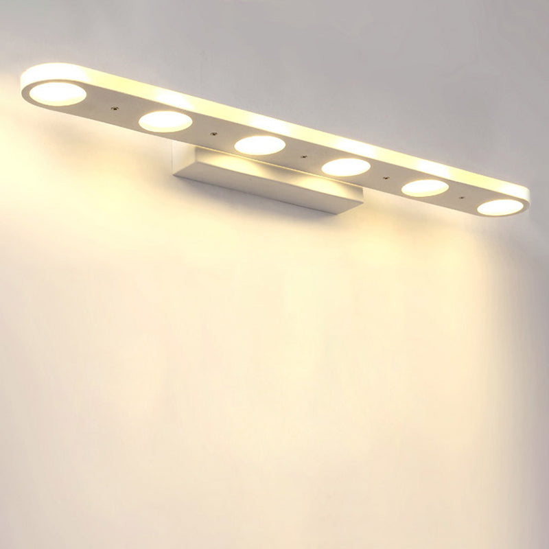 Contemporary Circles Wall Lighting Fixture Acrylic LED Bathroom Wall Mounted Lamp in White