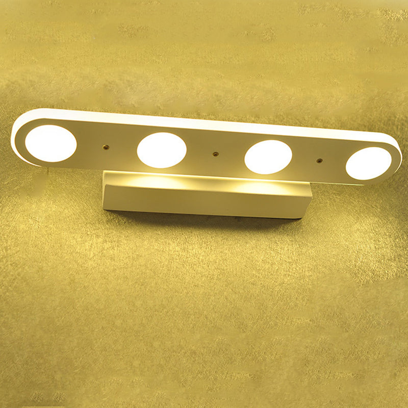 Contemporary Circles Wall Lighting Fixture Acrylic LED Bathroom Wall Mounted Lamp in White