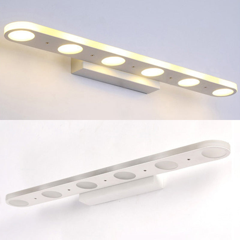 Contemporary Circles Wall Lighting Fixture Acrylic LED Bathroom Wall Mounted Lamp in White