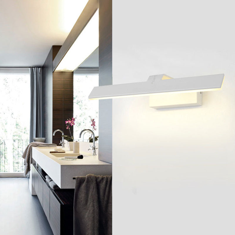 Minimalist Style Shaded Wall Light Fixture Acrylic LED Bathroom Wall Mounted Light in White