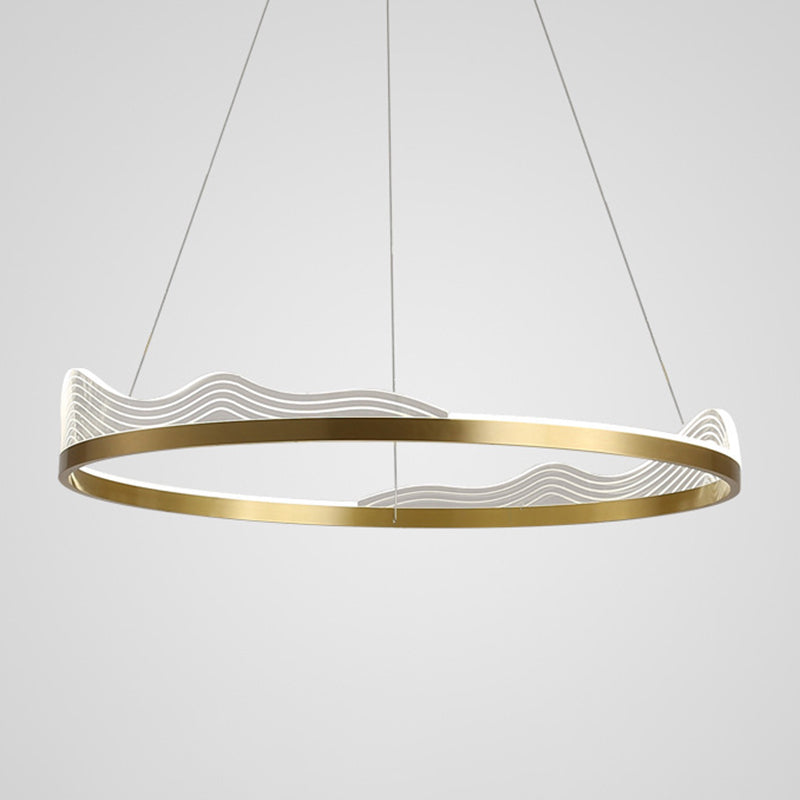 Modern Luxury Style Orbicular Pendant Lighting Fixtures Metal Hanging Light Kit for Living Room